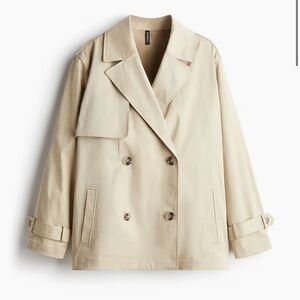 H&M Short Twill Tie Trench Coat